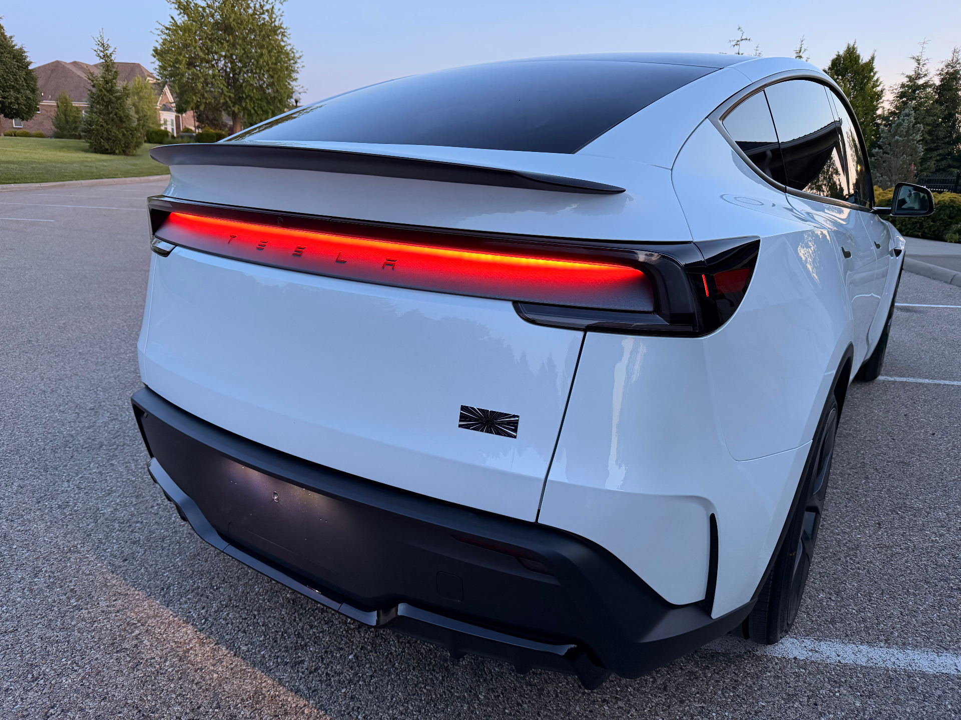 Model Y rear lightbar at night